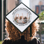 Any Inspirational Quote & Photo Modern Black White Graduation Cap Topper<br><div class="desc">Add an elegant personalized touch to your college or high school commencement with this custom photo black and white inspirational graduation cap topper. Quote can be customized to any favorite motivational saying, school name and degree, thanks mom and dad, or other message of your choice. (IMAGE PLACEMENT TIP: An easy...</div>
