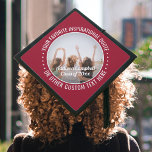 Any Inspirational Quote & Photo Simple Red & White Graduation Cap Topper<br><div class="desc">Add an elegant personalized touch to your college or high school commencement with this custom photo red and white inspirational graduation cap topper. Quote can be customized to any favorite motivational saying, school name and degree, thanks mom and dad, or other message of your choice. (IMAGE PLACEMENT TIP: An easy...</div>