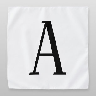 Any Letter Black & White or DIY Colors Bandana
