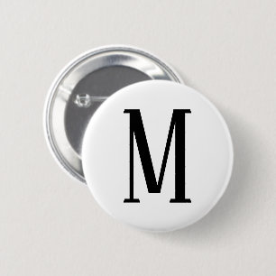 Any Letter Black & White or DIY Colors Button
