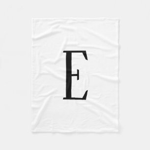 Any Letter Black & White or DIY Colors Fleece Blanket
