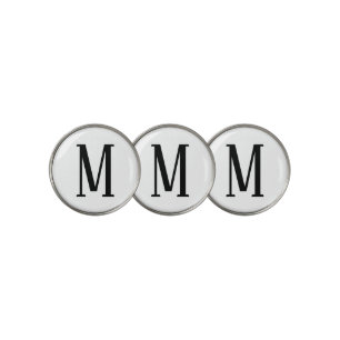 Any Letter   Black & White or DIY Colors  Golf Ball Marker