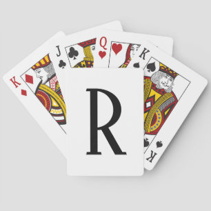 Any Letter Black & White or DIY Colors Poker Cards