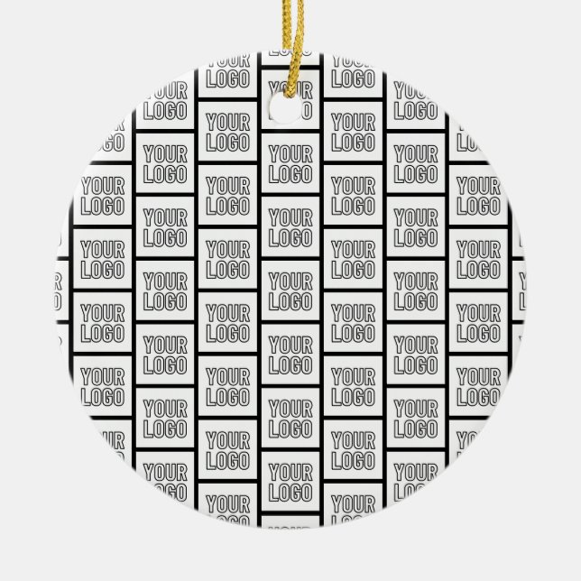 Any Logo or Image Repeating Pattern Ceramic Ornament (Front)
