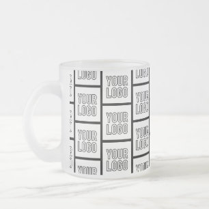 Any Logo or Image Repeating Pattern Frosted Glass Coffee Mug