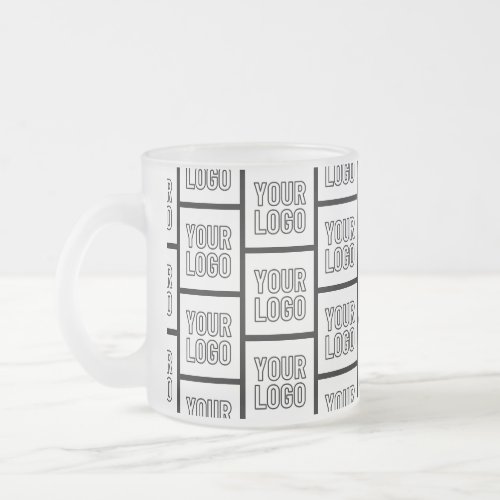 Any Logo or Image Repeating Pattern Frosted Glass Coffee Mug