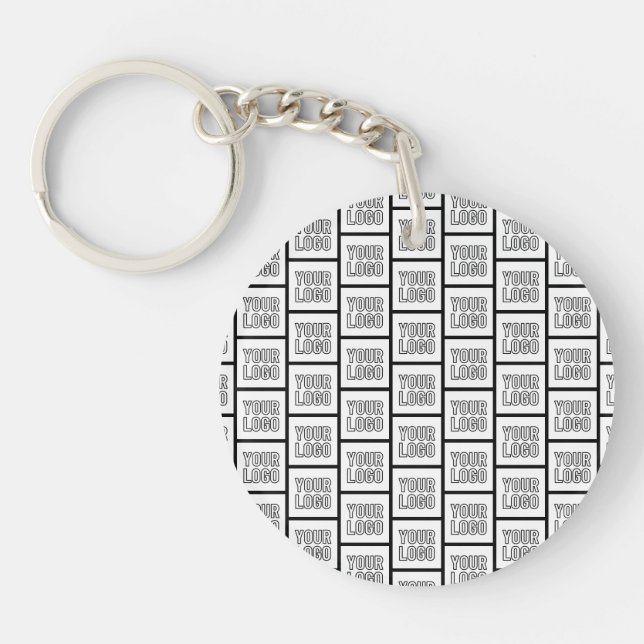 Any Logo or Image Repeating Pattern Keychain (Front)