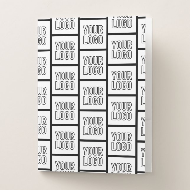 Any Logo or Image Repeating Pattern Pocket Folder (Front)