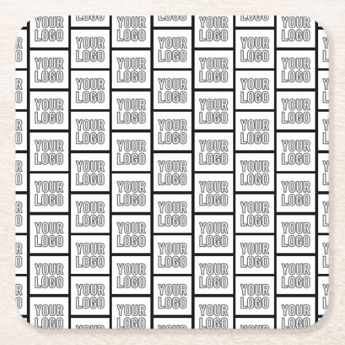 Any Logo or Image Repeating Pattern Square Paper Coaster