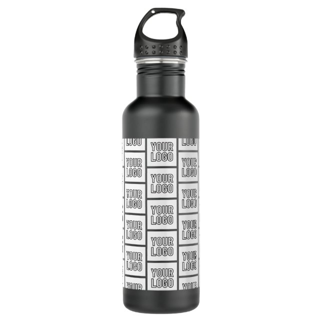 Any Logo or Image Repeating Pattern Stainless Steel Water Bottle (Front)