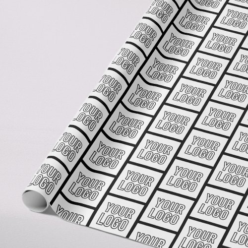 Any Logo or Image Simple Modern Repeating Pattern Wrapping Paper