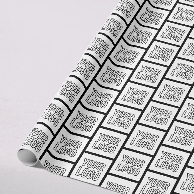Log Pattern Wrapping Paper Any Logo or Image Simple Modern Repeating Pattern Wrapping Paper | Zazzle