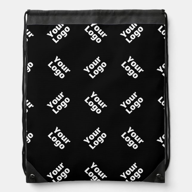 Any Logo or Uploaded Image | Scattered Pattern  Drawstring Bag (Front)