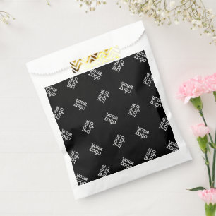Any Logo or Uploaded Image Scattered Pattern Favor Bag