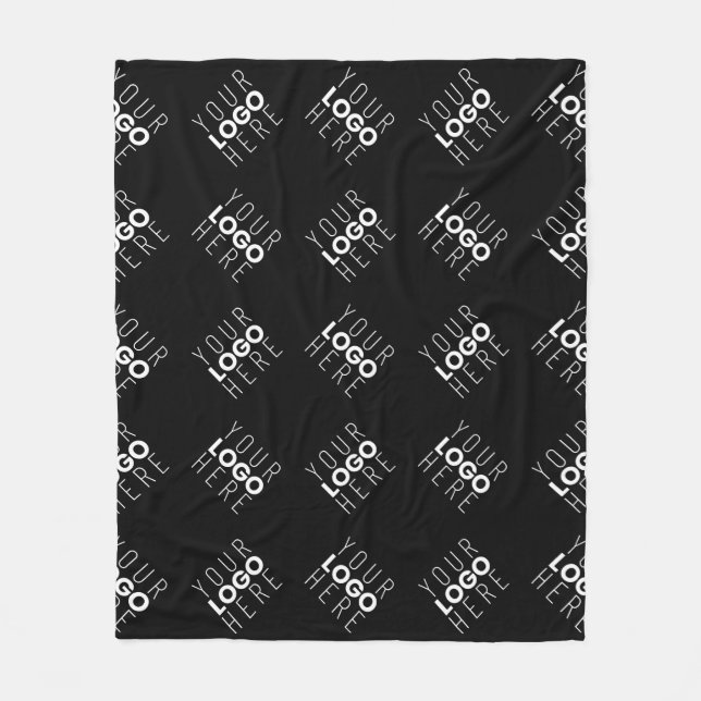 Any Logo or Uploaded Image | Scattered Pattern  Fleece Blanket (Front)