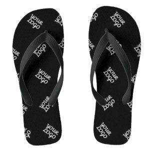Any Logo or Uploaded Image   Scattered Pattern  Flip Flops