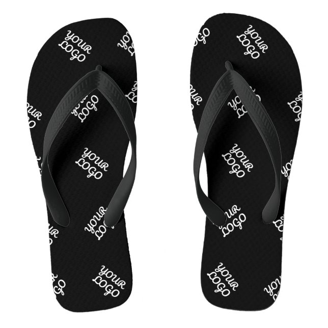 Any Logo or Uploaded Image | Scattered Pattern  Flip Flops (Footbed)