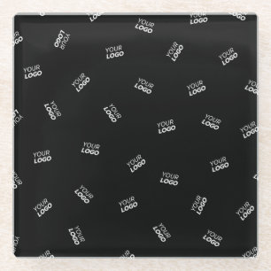 Any Logo or Uploaded Image   Scattered Pattern  Glass Coaster