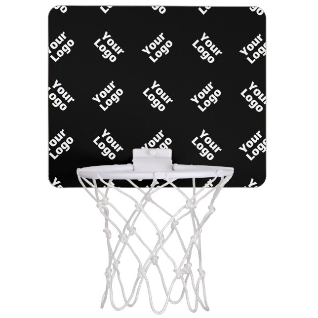 Any Logo or Uploaded Image | Scattered Pattern  Mini Basketball Hoop (Front)
