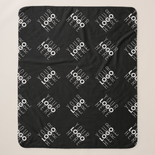 Any Logo or Uploaded Image Scattered Pattern Sherpa Blanket