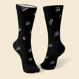 Any Logo or Uploaded Image | Scattered Pattern  Socks