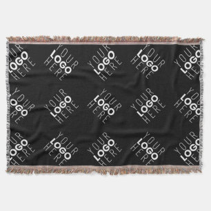 Any Logo or Uploaded Image   Scattered Pattern  Throw Blanket