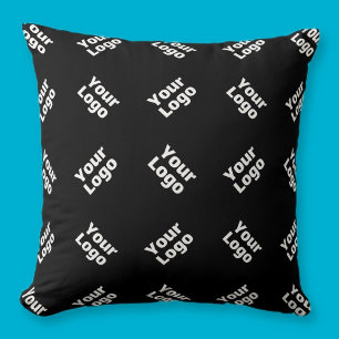 Any Logo or Uploaded Image   Scattered Pattern  Throw Pillow