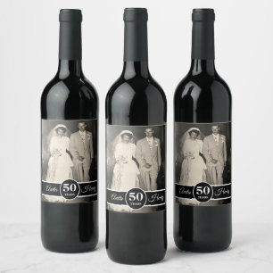 Any Milestone Wedding Anniversary Photo Wine Label