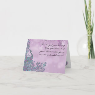 Any Mom - Mother's Day, Lavender Peacock Design, Holiday Card