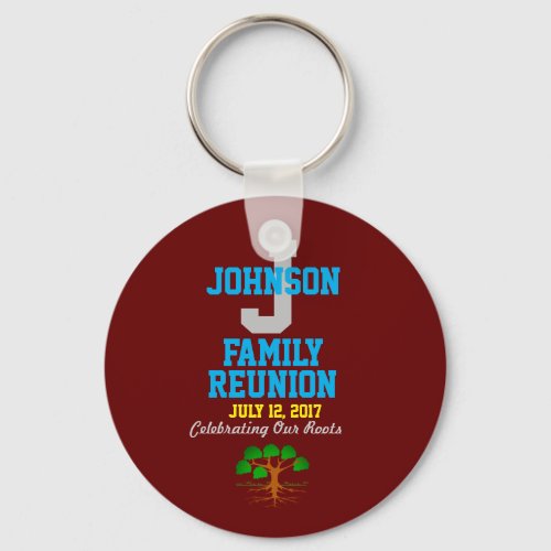 Any Name and Date Family Reunion Keepsake Souvenir Keychain