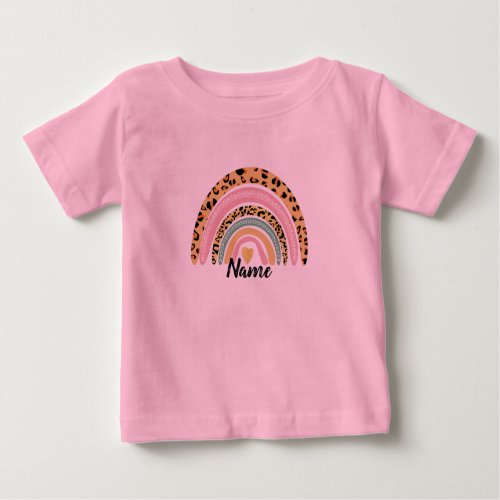 Any Name Baby Girl  Boho Rainbow Matching  T_Shirt