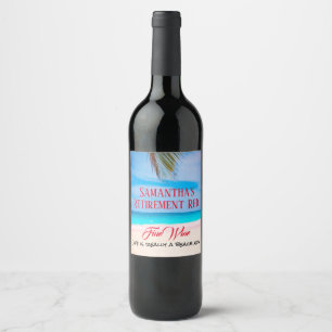 Any Name Beach Sand Retirement Red Fine Wine Wine Label
