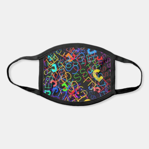 Any Name Customizable Bright Colors  Black Face Mask