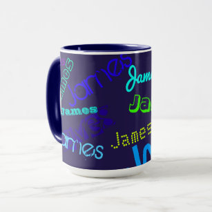 Any Name Customizable Colorful Name Pattern Mug