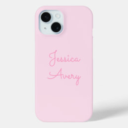 Any Name | Cute Pink Cursive iPhone 15 Case