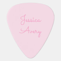 Any Name | Cute Pink Cursive Guitar Pick