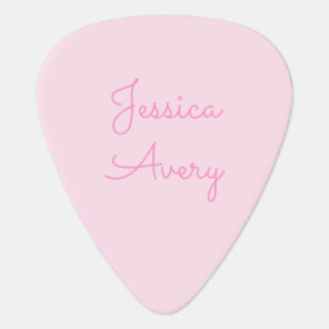Any Name | Cute Pink Cursive Guitar Pick