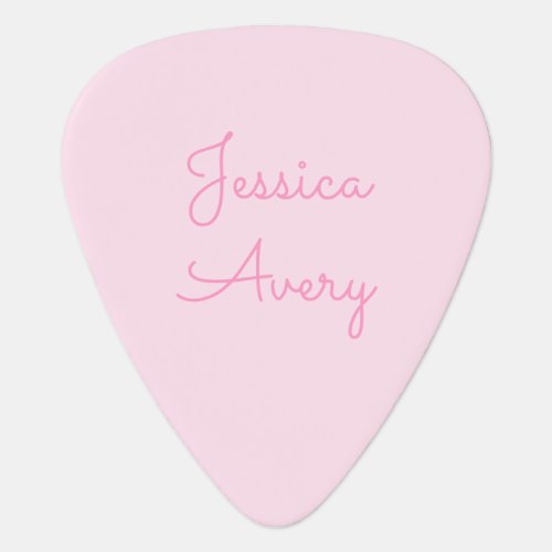 Any Name  Cute Pink Cursive Guitar Pick