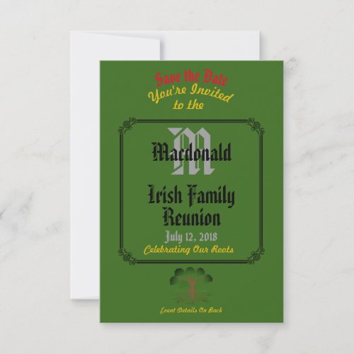 Any Name  Date Green Irish Family Reunion _ Save The Date