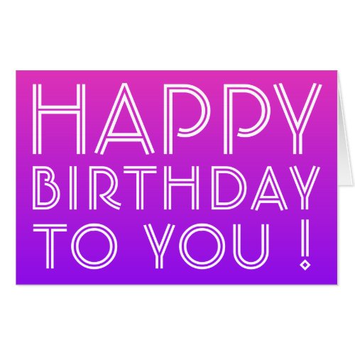 Any Name Editable Happy Birthday Pink Purple Ombre Card