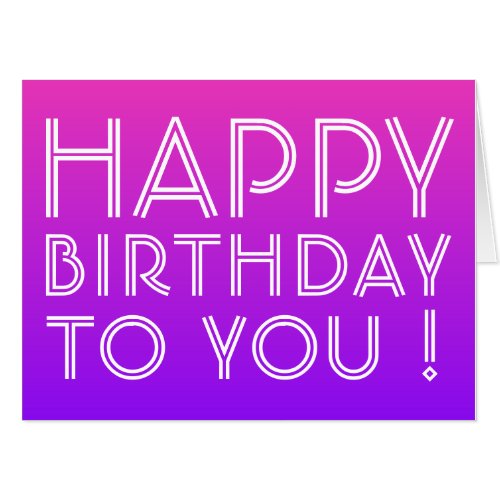 Any Name Editable Happy Birthday Pink Purple Ombre Card