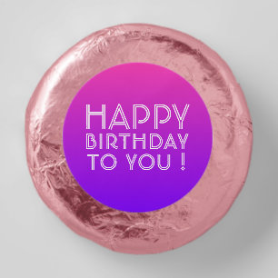 Any Name Editable Happy Birthday Pink Purple Ombre Dipped Oreo Cookie Favors