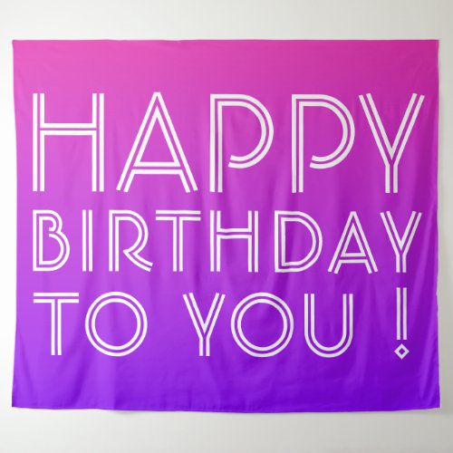 Any Name Editable Happy Birthday Pink Purple Ombre Tapestry