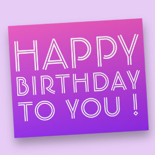 Any Name Editable Happy Birthday Pink Purple Ombre Wrapping Paper