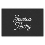 Any Name | Editable Vintage Styled Script on Black Tissue Paper
