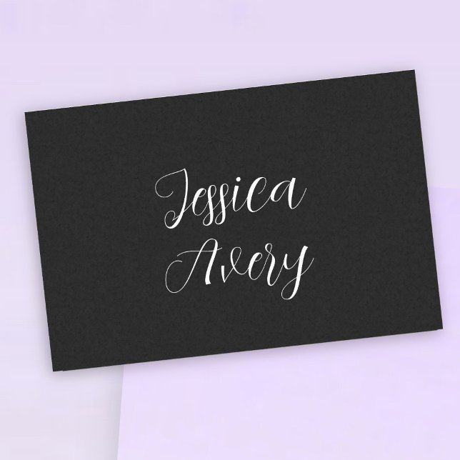 Any Name | Elegant Editable White Script on Black Tissue Paper (Creator Uploaded)
