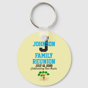 Any Name Family Reunion Light Yellow Any Date  Keychain