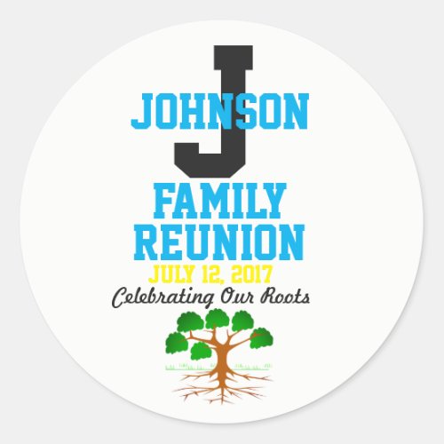 Any Name Family Reunion with Any Date _ Classic Round Sticker