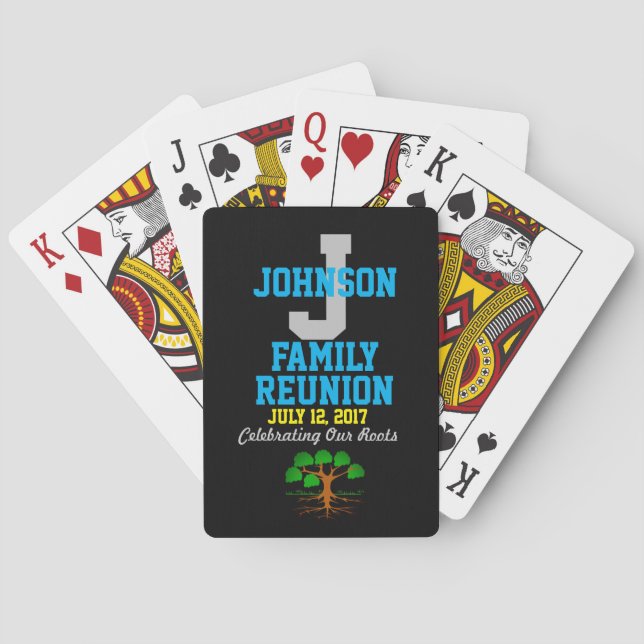 Any Name Family Reunion with Any Date Games Poker Cards (Back)