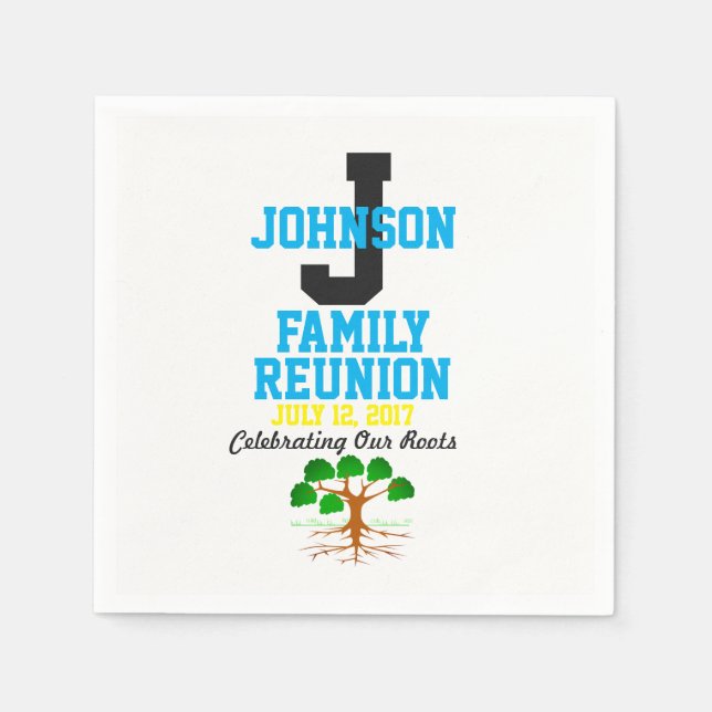 Any Name Family Reunion with Any Date - Napkins (Front)